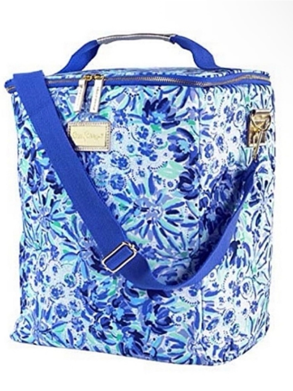 Lily Pulitzer Blue Floral Wine Carrier Soft Cooler